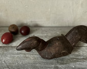 ANTIQUE CARVED CHICKEN / Early Americana / Carved Wooden Chicken / Rustic Carving / Primitive Carving