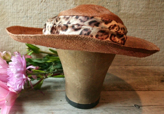 Fun Vintage Straw Sun Hat, Vintage Women's Hat, E… - image 2