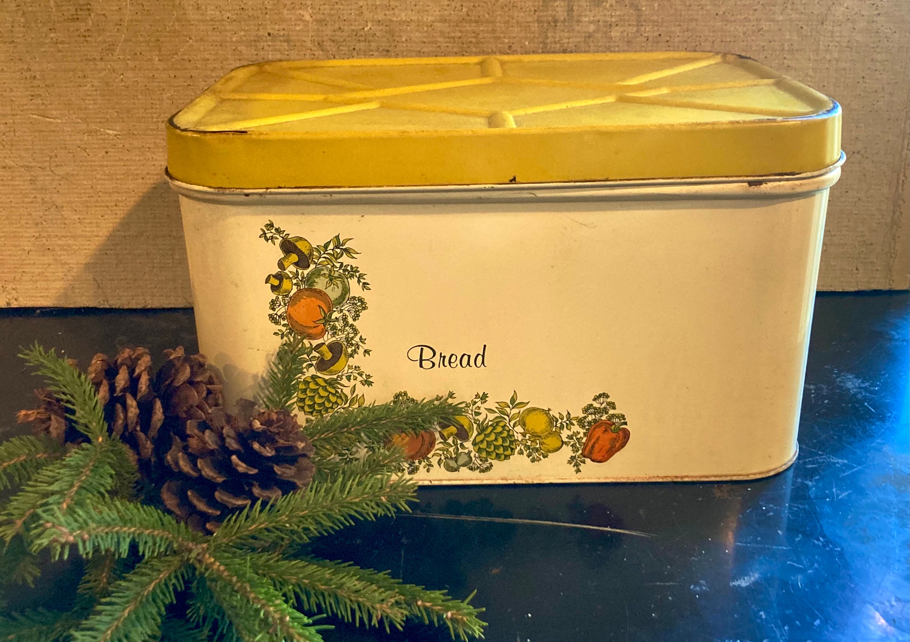 Vintage BREAD Box/vintage Cheinco Metal Bread Box/spice of Life Design