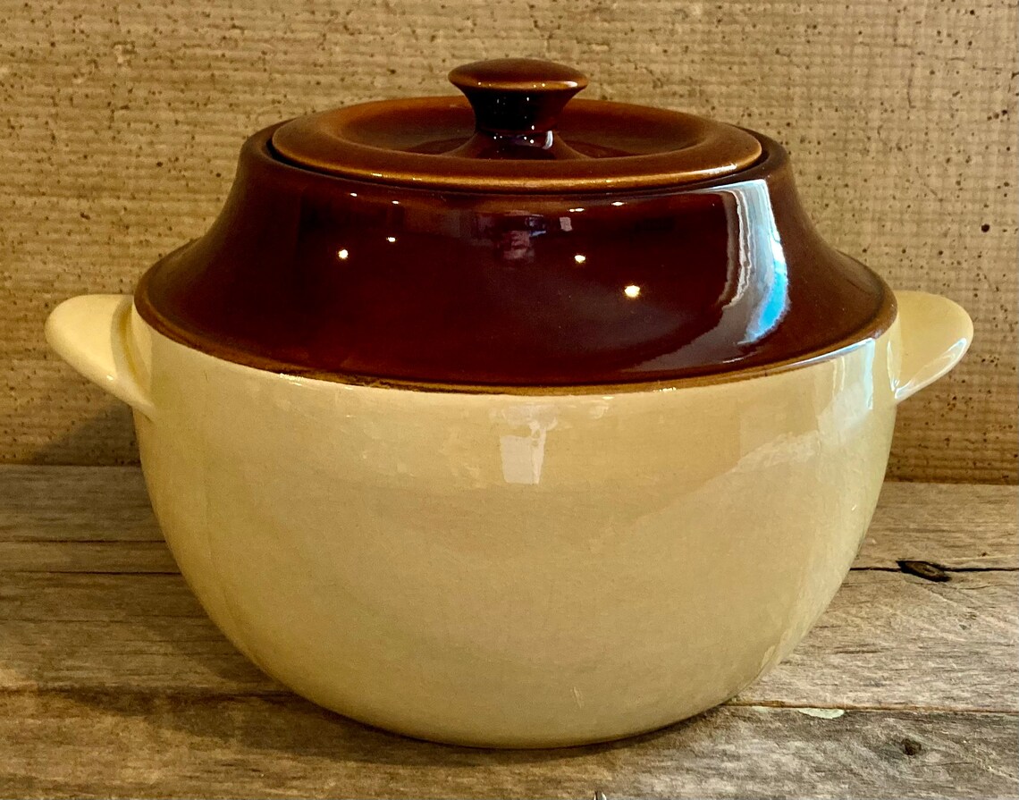 ANTIQUE BEAN POT / Antique Stoneware Bean Pot With Lid / Etsy
