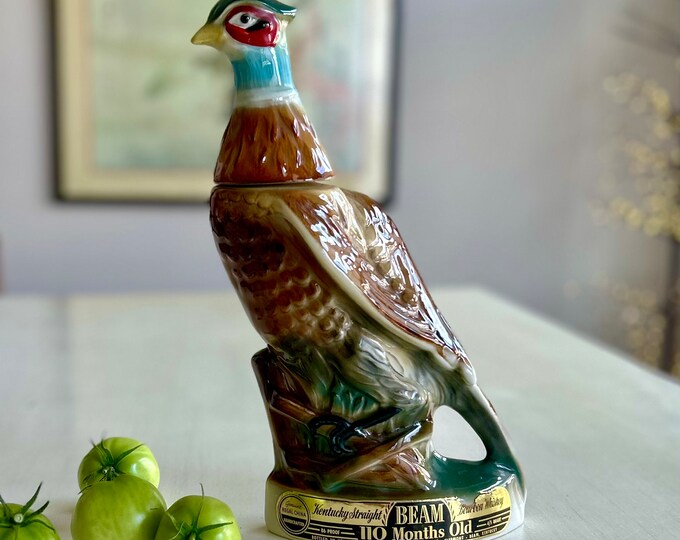 Rare VINTAGE Jim Beam WHISKEY DECANTER / Pheasant Decanter