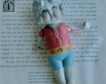 Muñeca Kewpie antigua: porcelana bisqué de la década de 1920, fabricada en Japón (g-F)