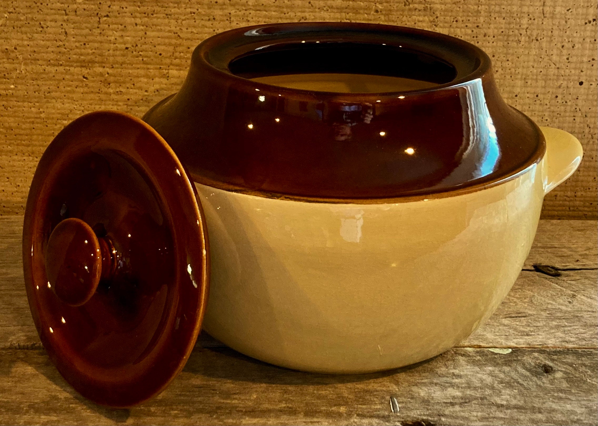 ANTIQUE BEAN POT / Antique Stoneware Bean Pot With Lid / Etsy