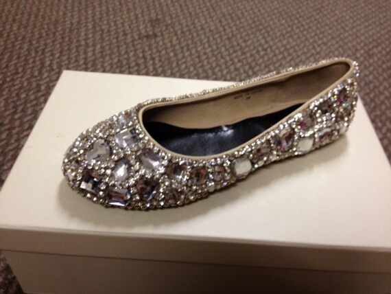 embellished flat wedding shoes
