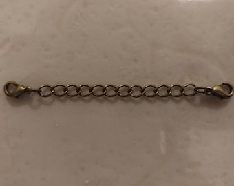 100 Antique Bronze Nickel-Free Alloy Extender Chain Drops 7mm x 3mm HA02573