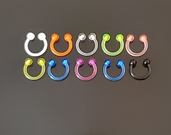 16g Bio flex Septum Bright Horseshoe Septum Blue Septum Ring Orange Septum Ring Septum Ring 8mm Septum 16g Septum Pink Septum Etsy