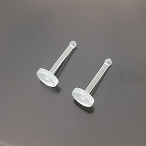 2 Piece Set - Choose 18G or 20G Gauge - Clear BioFlex Nose Stud - Septum Retainer - Flexible - Hide Piercing-Work-Uniform-Sports-Metal Free