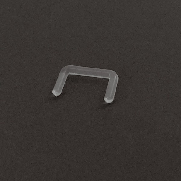 2-PC SET - 16G - Clear Septum Piercing Retainer - Medical MRI - Sports - Acrylic Nose Ring- U-Shaped Septum Retainer -Hide Piercing - #114AC