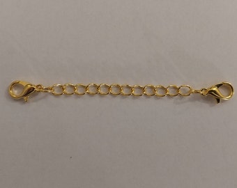 Goldtone Necklace Bracelet Extender - 3" length - Double End Clasp