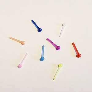 8 Piece Colorful Set - 20G Gauge -Acrylic-Septum Nose Stud Piercing Retainer Jewelry, Metal Free- Allergy-Sports-Comfortable Jewelry