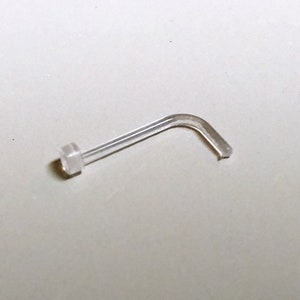 20G Gauge - L-Shaped - Bioflex Clear Acrylic Septum Nose Ring Piercing Retainer-Work- Uniform-Sports-Hide-its-Conceal Piercing Metal Free