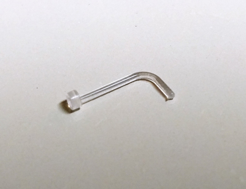 20G Gauge Lshaped Bioflex Clear Acrylic Septum Nose Ring Piercing