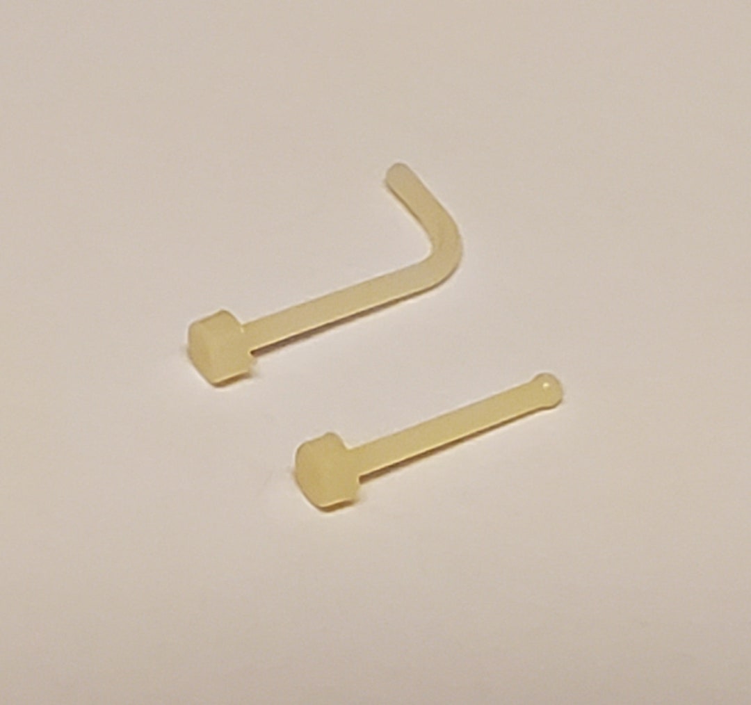 20G Gauge Flesh Skin Tone Choose Style Bioflex Nose Ring Stud septum Retainer Flexible hide