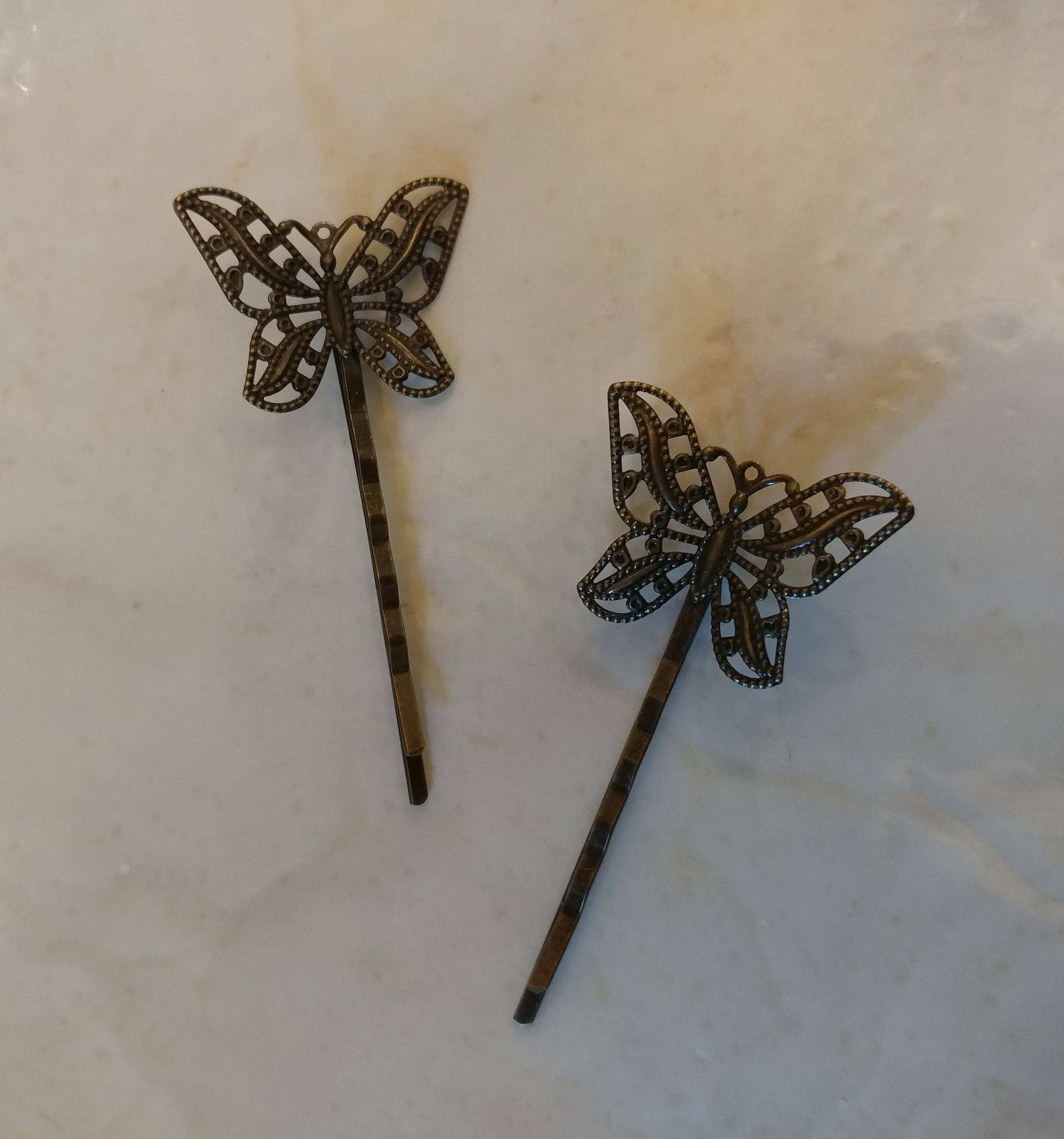 Antique Butterfly Hair Pin - Etsy display picture 1