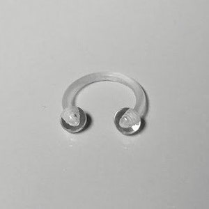 2 PC SET -16G Gauge Clear Invisible Septum Retainer Bioflex Nose Ring Horseshoe Retainer-Choose 8mm or 10mm-Metal Free-Sports-Hide Piercing