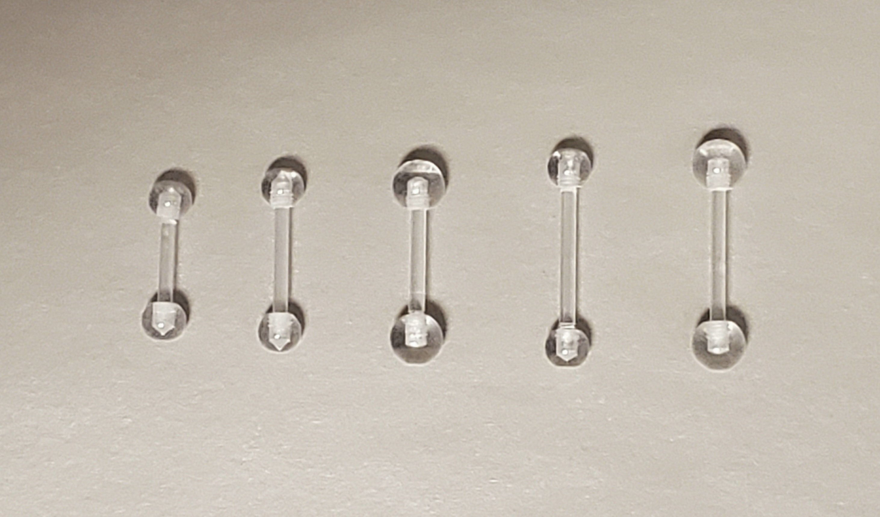 2 PC SET -16G Gauge-bioflex Straight Barbell Piercing Retainers-various ...