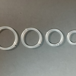2 PC Set -16G Gauge-Choose 6mm, 8mm, 10mm, 12mm-BioPlast Clear Acrylic Flexible Plug, Ear, Nose Septum-Work-Uniform-Sports-Piercing Retainer