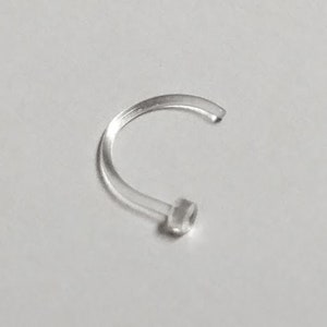 20G Gauge- Clear BioFlex-Work-Uniform-Sports-Piercing Septum Retainer-C-Shape Nose Ring-Hypoallergenic-Metal Free-Hide Piercing - CHOOSE QTY
