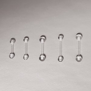 2 PC SET -16G Gauge-Bioflex Straight Barbell Piercing Retainers-Various Sizes Available-Choose your Length & Ball Size-Metal Free-Sports-Etc