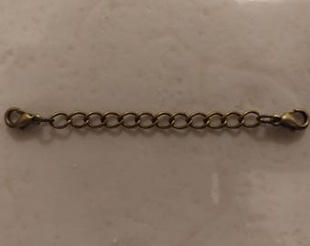 Antique Bronze Finish - Necklace Bracelet Extender - 3" length - Double End Clasp