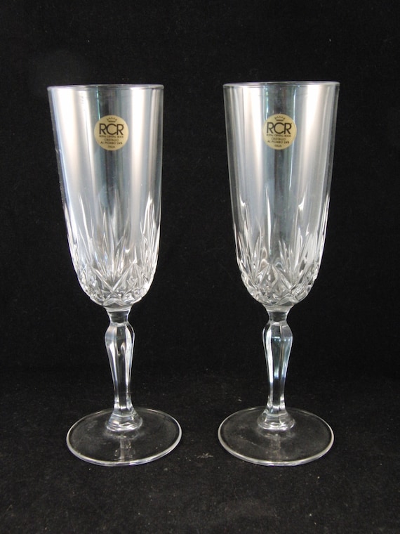 Cristal de plomo genuino 2 de copa larga de Royal - Etsy España