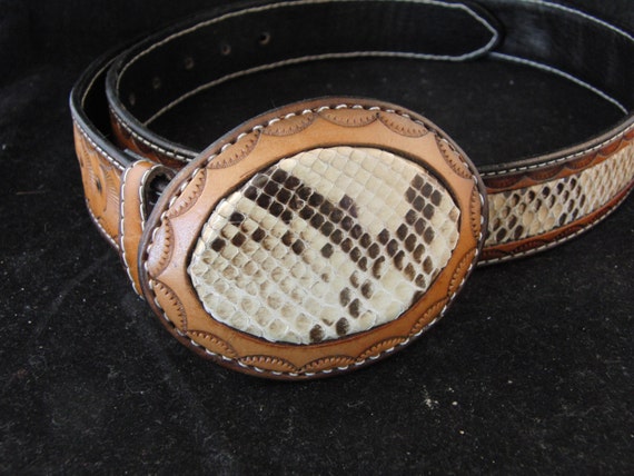 Brown leather belt - image 2