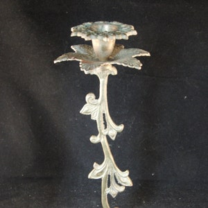 Vintage brass candle holders with flowers2 candle holders. image 3