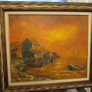 Original oil painting of a ship/boat