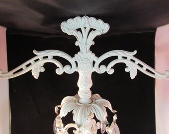 Vintage metal white home decoration with crystals