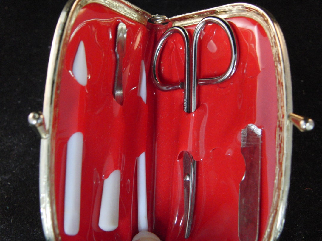 Vintage Silver Purse Manicure Set Etsy