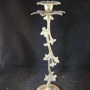 Vintage brass candle holders with flowers2 candle holders. image 2
