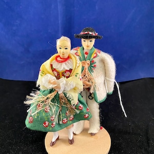Vintage Polish wedding dolls made in Krakow