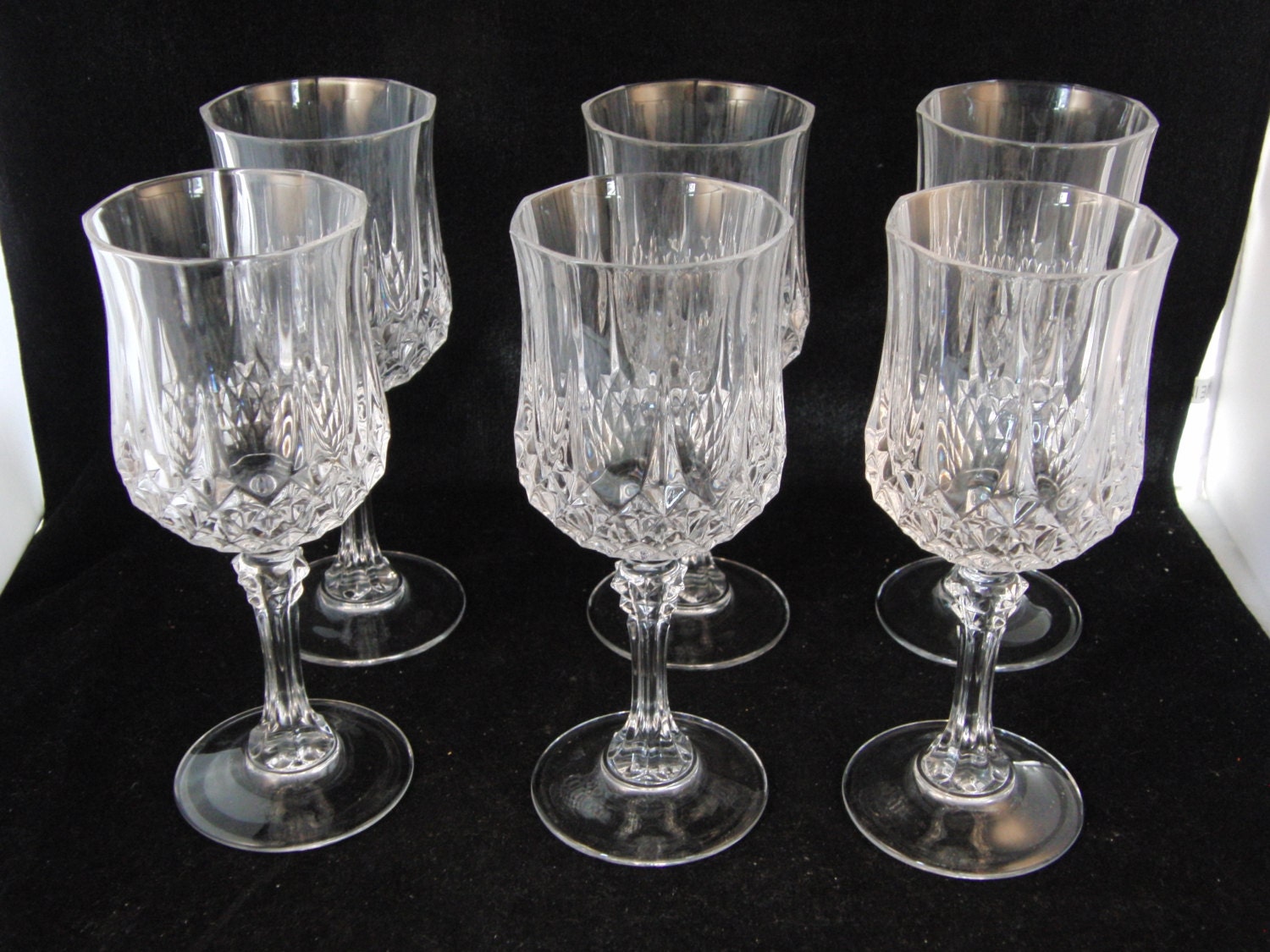 Genuine lead crystal wine glasses 6 glasses. Etsy