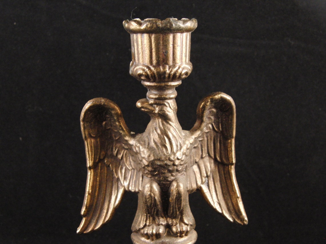 Vintage brass and glass eagle candle holder Etsy
