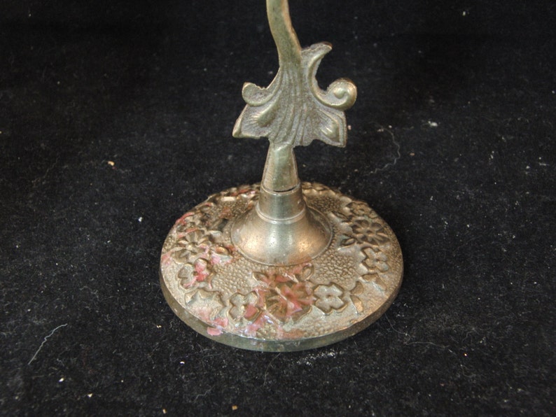 Vintage brass candle holders with flowers2 candle holders. image 4