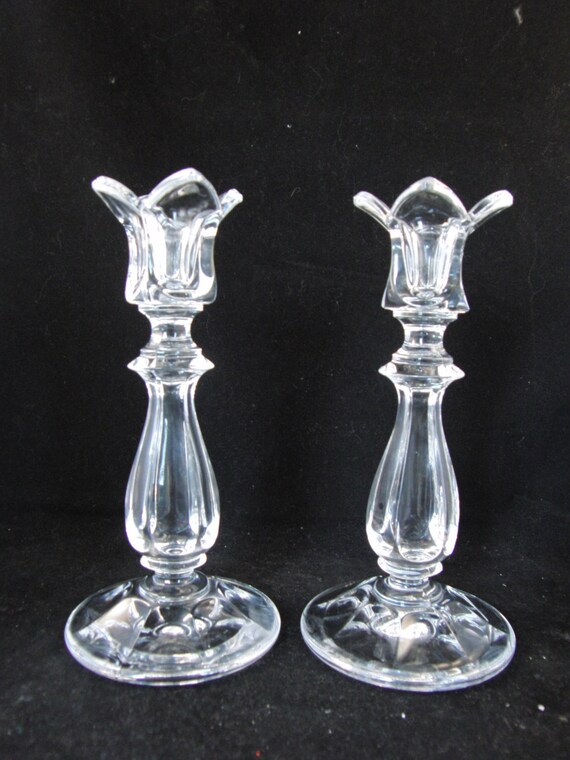 Vintage lead crystal candle holders 2 candle holders Etsy