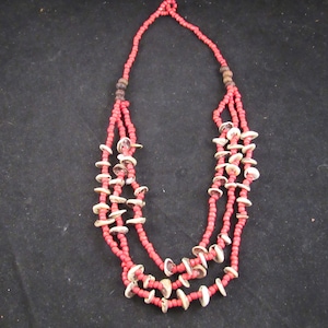 Red coral necklace with beads