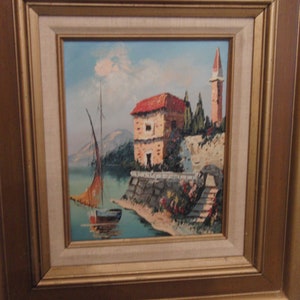 Original oil painting of a ship/boat