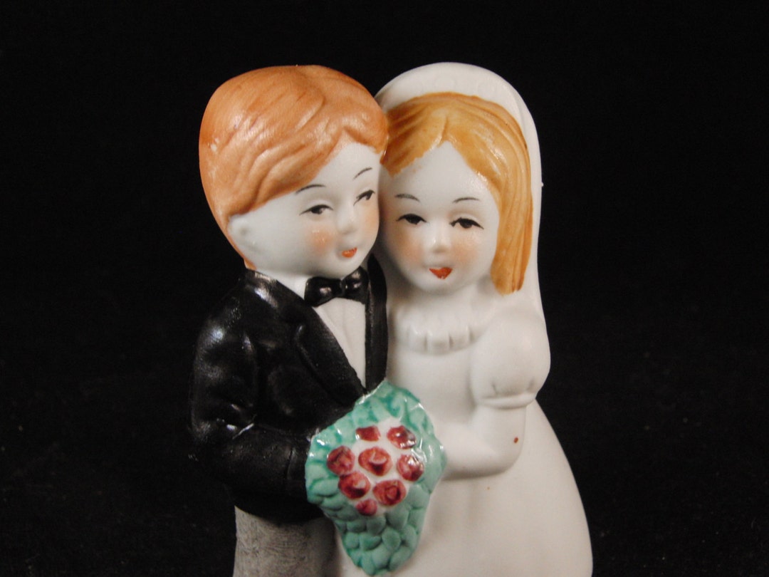 Vintage Wedding Cake Topper Bride and Groom - Etsy