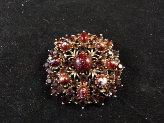 Vintage colorful stones  brooch by Weiss - image 1