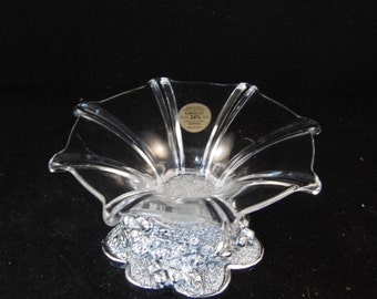 Vintage crystal candy bowl by Royal Crystal Rock Italy