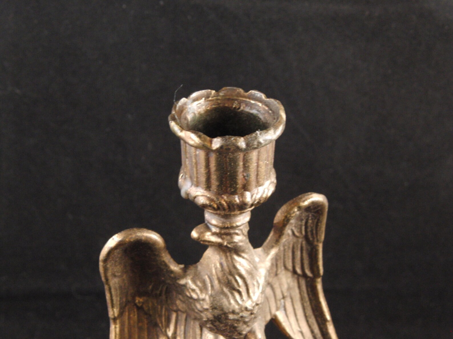 Vintage brass and glass eagle candle holder Etsy