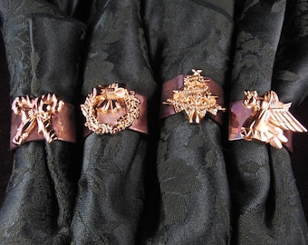 Metal holiday napkin holders (4 holders)