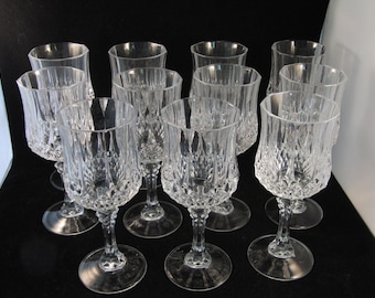 Genuine lead crystal wine glasses  (11 glasses)