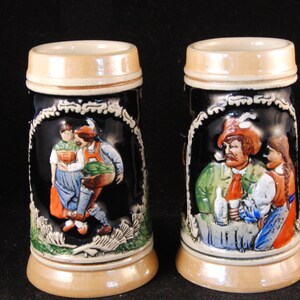 Vintage small German  Porcelain Mug/beer steins made in  West Germany (2 mugs)