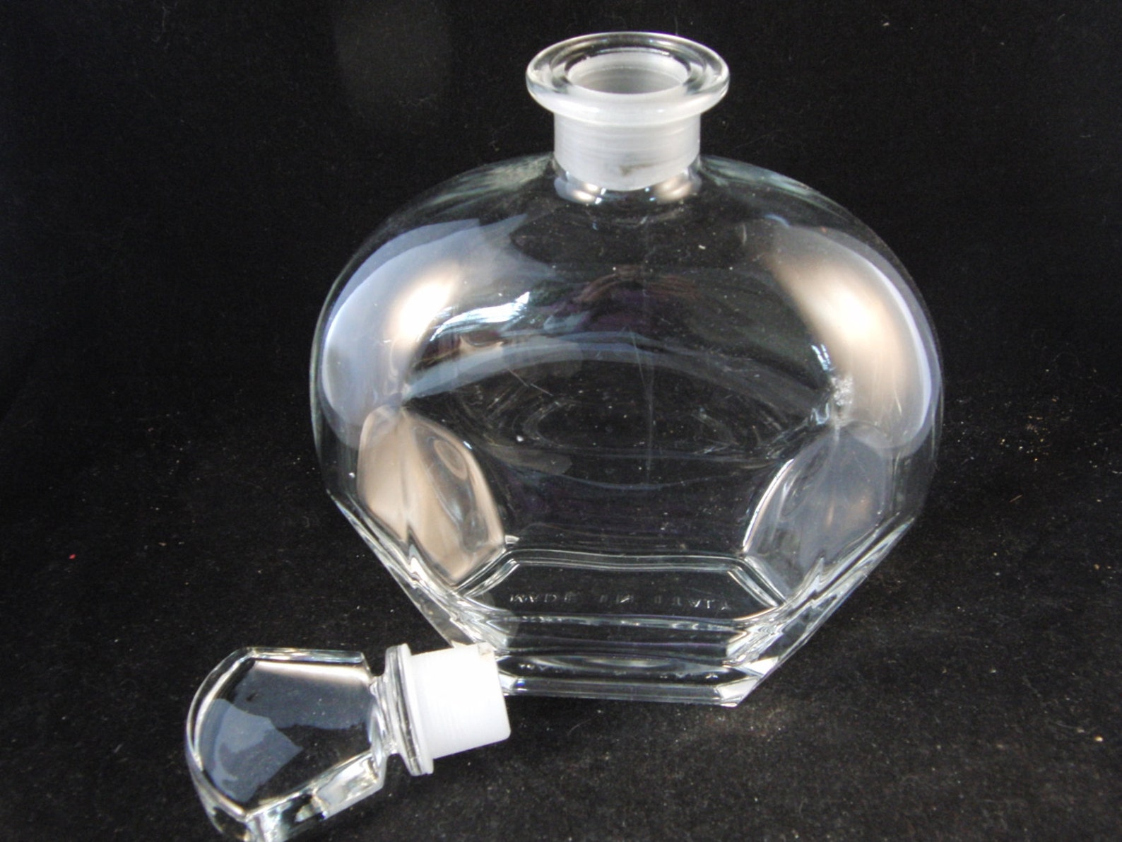 Vintage glass decanter made in Italy Etsy
