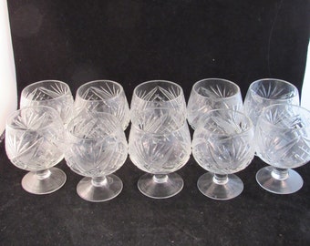 Vintage crystal shot glasses (10 glasses)