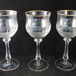 Genuine lead crystal wine glasses  (3 glasses)