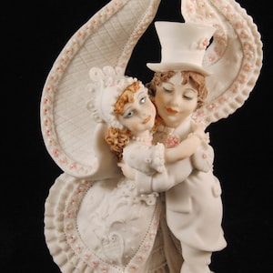 Vintage wedding cake topper bride and groom Made in Italy