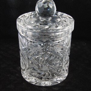 Vintage crystal candy bowl with cover